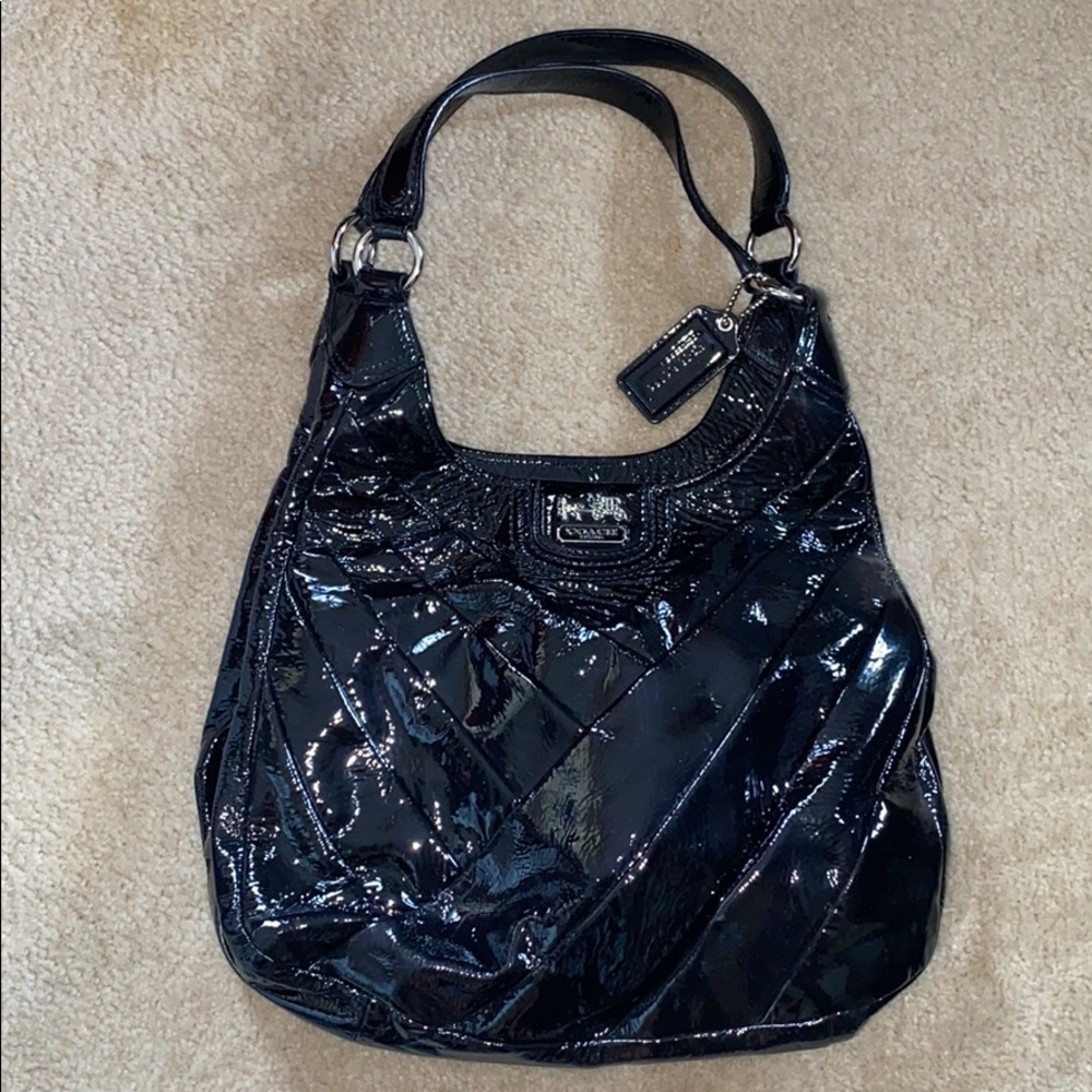 Black Patent Leather Coach Purse